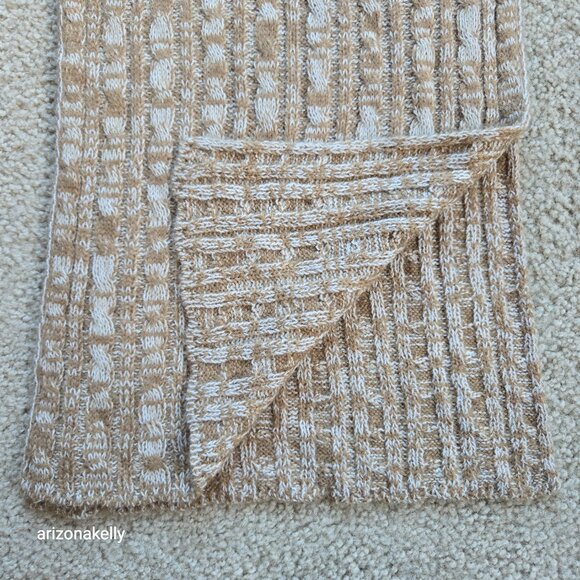 Accessories - NWOT Marled Cashmere Cable Knit Scarf Tan & Ivory